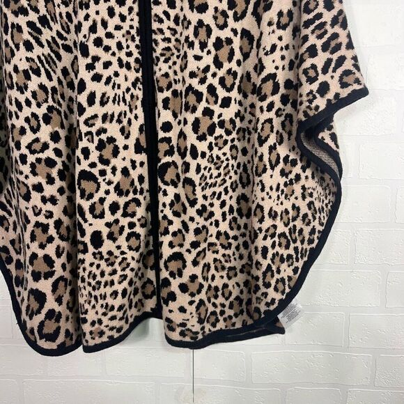 Jones New York Womens Full Zip Poncho size Small/Medium Leopard Print - Picture 3 of 13